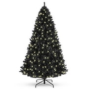 Best Choice Products 6ft Pre-Lit Black Christmas Tree, Artificial Holiday Decoration w/ 947 Branch Tips, 250 Lights